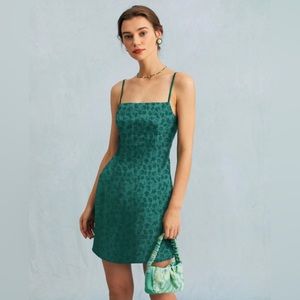 NWT Green Rihoas Mini Slip Dress
